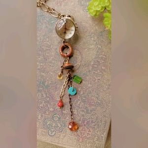 Hand torched Art Glass Watch Pendant